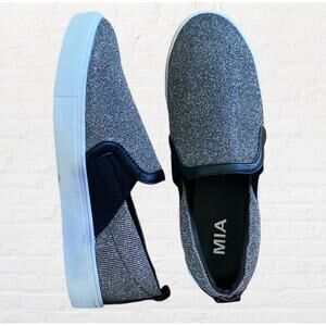 MIA silver glitter slip on sneakers